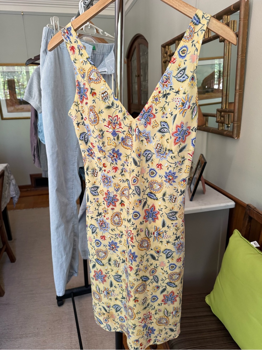 Cle Paris Yellow Floral V-Neck Sundress